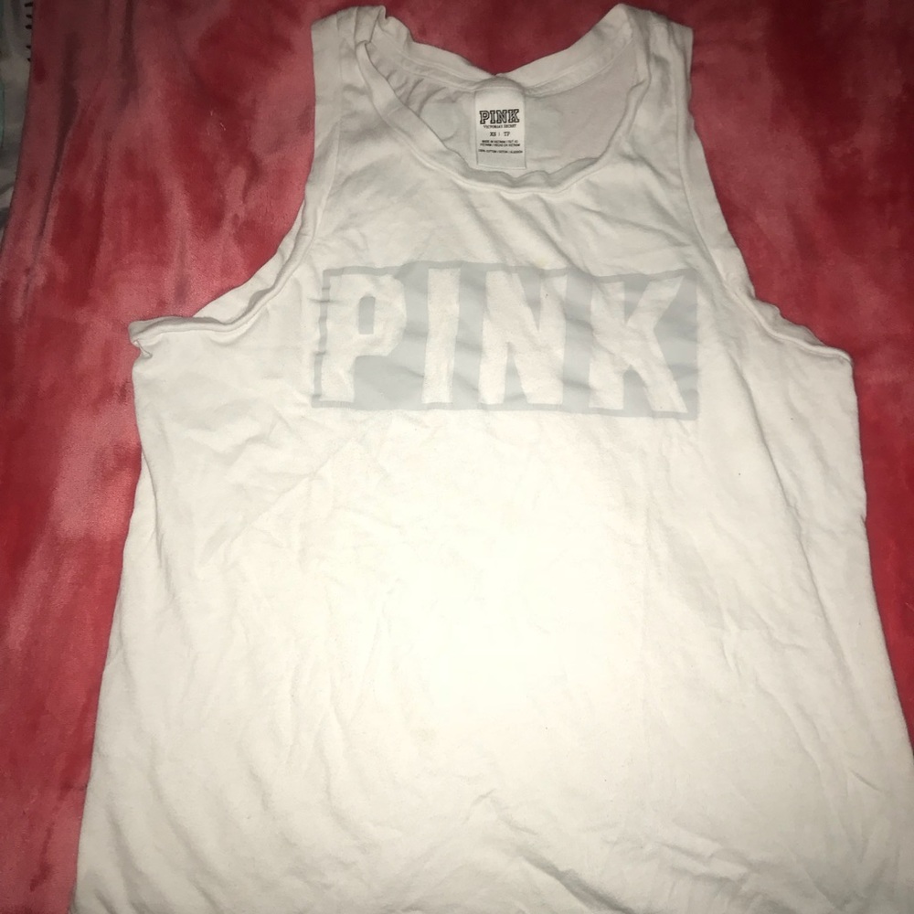 Victoria secret pink white tank top